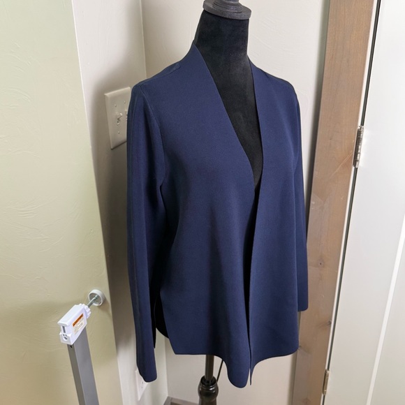 M.M. Lafleur The Sant Ambroues Jardigan Stretch Navy Blue Business Casual Jacket - Picture 2 of 8